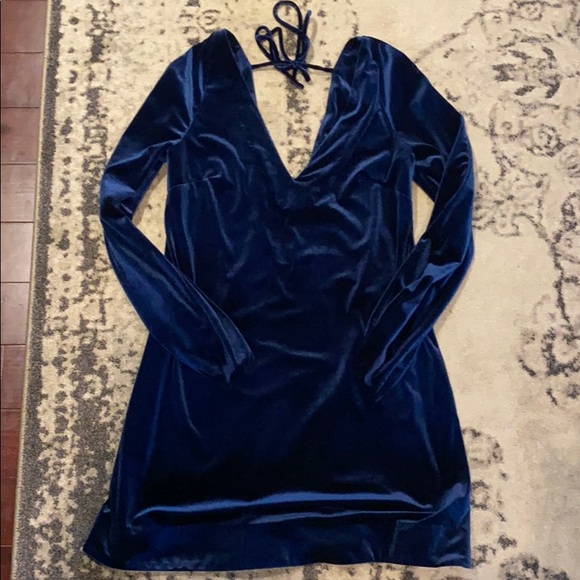 Free people Blue velvet dress Free people Blue velvet dress